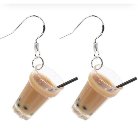 Brown Boba Tea Earrings - Picture 1 of 3